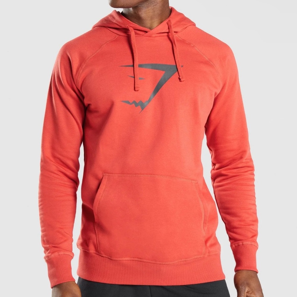 Gymshark Men's Red Orange Hoodie-L
